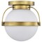 Nuvo Lakeshore 1-Light Small Flush Natural Brass White Opal Glass 60/7780 - alternate 7